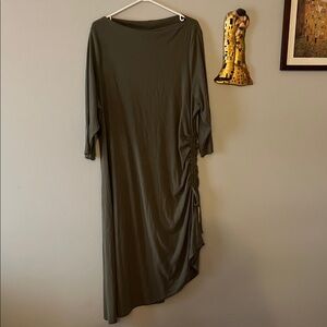 Torrid Ribbed Asymmetrical Olive Dress size 3